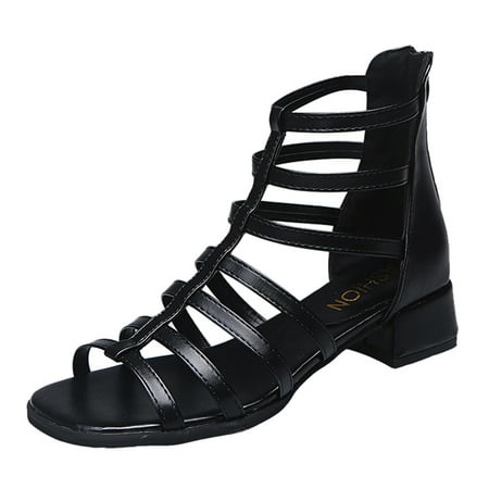 Comfortable Sandals for Women Women s Square Heels Peep Toe Zipper Fashion Beach Sandals Solid Color Shoes Pu
Comfortable Sandals for Women Women s Square Heels Peep Toe Zipper Fashion Beach Sandals Solid Color Shoes Pu