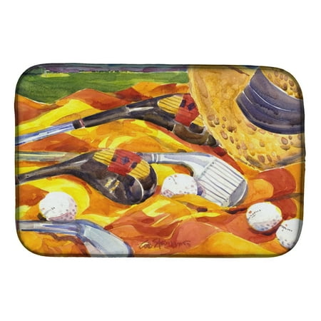 Caroline s Treasures Golf Clubs Golfer Dish Drying Mat