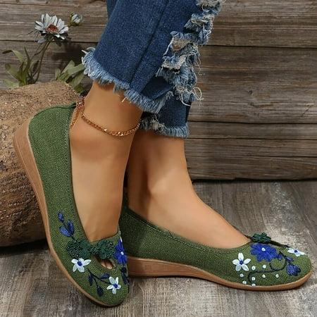 HIBRO Floral Embroidery Frog Button Decor Flats For Women Slip On Shallow Mouth Simple Single Shoes Casual Shoes Work Shoes
HIBRO Floral Embroidery Frog Button Decor Flats For Women Slip On Shallow Mouth Simple Single Shoes Casual Shoes Work Shoes