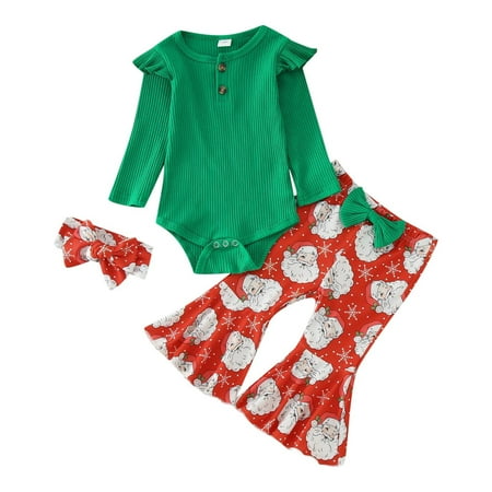 Uvwlwu Christmas Outfits for Baby Girls Long Sleeve Ribbed Romper Bodysuit Cartoon Prints Bell Bottoms Pants Headbands Outfits Christmas Gifts(Size:12-18 Months)
Uvwlwu Christmas Outfits for Baby Girls Long Sleeve Ribbed Romper Bodysuit Cartoon Prints Bell Bottoms Pants Headbands Outfits Christmas Gifts(Size:12-18 Months)