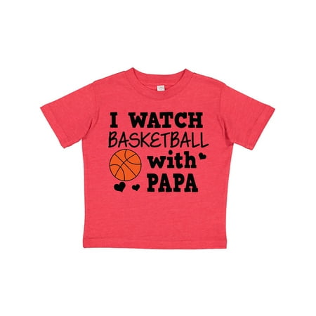 Inktastic I Watch Basketball with Papa Gift Toddler Boy Girl T-Shirt