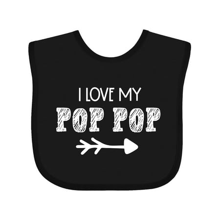 Inktastic I Love My Pop Pop with Arrow Gift Baby Boy or Baby Girl Bib