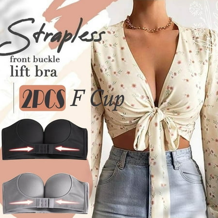 Yuelianxi Womens 2PCS Solid Color Strapless Non Slip Adjustment Rimless Dress Bra F Cup Black+Gray
Yuelianxi Womens 2PCS Solid Color Strapless Non Slip Adjustment Rimless Dress Bra F Cup Black+Gray