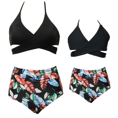 URMAGIC Women Girls Wrap Tie Swimsuit Family Matching Swimsuit Mommy and Me Two-Pieces High Waist Bikini Set/Black Floral
URMAGIC Women Girls Wrap Tie Swimsuit Family Matching Swimsuit Mommy and Me Two-Pieces High Waist Bikini Set/Black Floral