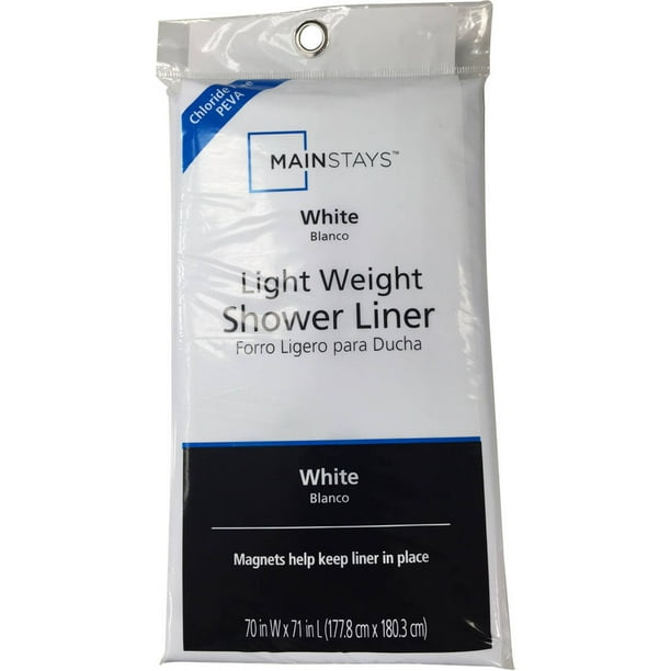 Mainstays Light Weight White Shower Liner, 1 Each