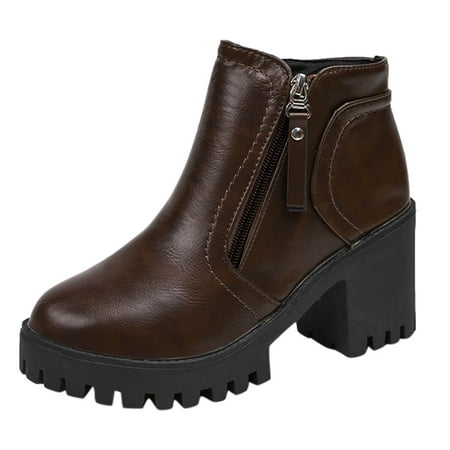 qipaqil Ankle Heel Boots Short Zipper Women s Fashion Double Thick Pointed Retro Boots women s Boot for Women Flat
qipaqil Ankle Heel Boots Short Zipper Women s Fashion Double Thick Pointed Retro Boots women s Boot for Women Flat