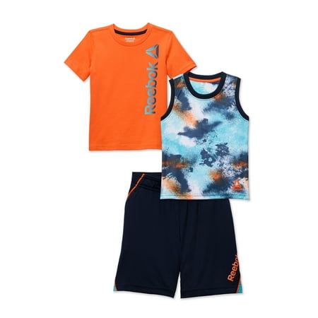 Reebok Baby and Toddler Boy T-Shirt Tank Top and Shorts Outfit Set 3-Piece Sizes 12M-5T 
Reebok Baby and Toddler Boy T-Shirt Tank Top and Shorts Outfit Set 3-Piece Sizes 12M-5T