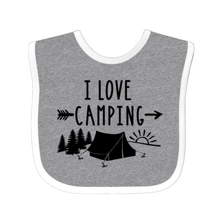 Inktastic I Love Camping- Tent and Trees Gift Baby Boy or Baby Girl Bib