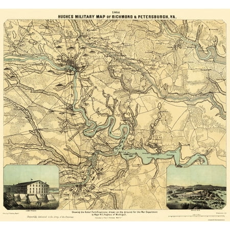 Richmond Petersburgh Virginia - Philip 1864 - 24.88 x 23