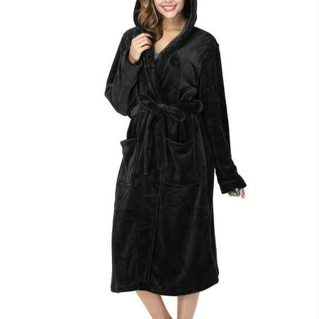 Women‘s Hooded Plush Robe Nightgown Sleeperwear 
Women‘s Hooded Plush Robe Nightgown Sleeperwear