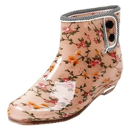 Tepsmf Rain Womens Winter Boots Women s Rain Boots Fashion Short Tube Rain Boots Water Slip Resistant Water Shoes