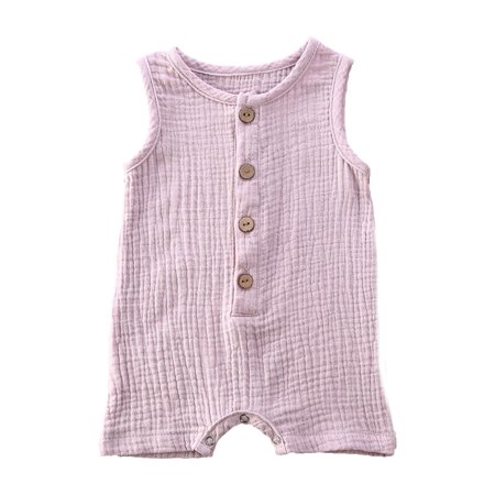 Newborn Baby Girls Boys Cotton Linen Sleeveless Buttons Solid Color Romper Jumpsuit 0-24 Months
Newborn Baby Girls Boys Cotton Linen Sleeveless Buttons Solid Color Romper Jumpsuit 0-24 Months