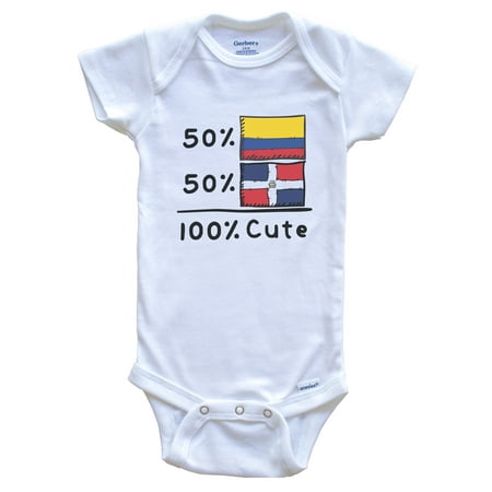 50% Colombian Plus 50% Dominican Equals 100% Cute Colombia Dominican Republic Flags Baby Bodysuit
50% Colombian Plus 50% Dominican Equals 100% Cute Colombia Dominican Republic Flags Baby Bodysuit