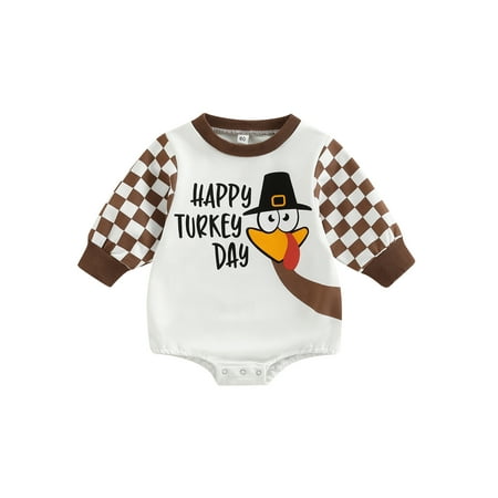 Frobukio Infant Baby Girls Boys Thanksgiving Day Romper Checkerboard Letter Turkey Print Long Sleeve Bodysuit Jumpsuit White Coffee 3-6 Months
Frobukio Infant Baby Girls Boys Thanksgiving Day Romper Checkerboard Letter Turkey Print Long Sleeve Bodysuit Jumpsuit White Coffee 3-6 Months