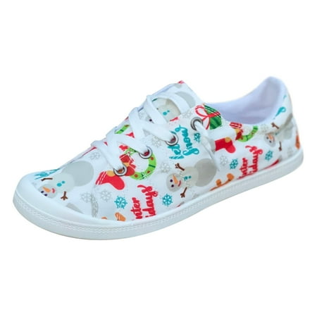 dmqupv Shoes Women Casual Christmas Print Loafers For Women Canvas Flat Shoes Soft Vulcanize Shoes Womens Casual Shoes White 7
dmqupv Shoes Women Casual Christmas Print Loafers For Women Canvas Flat Shoes Soft Vulcanize Shoes Womens Casual Shoes White 7