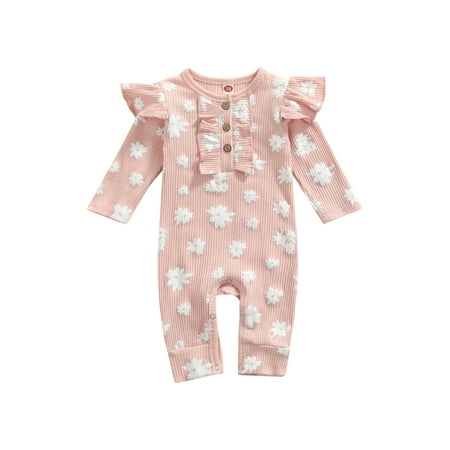 Yinyinxull Princess Newborn Baby Girl Casual Long Sleeve Jumpsuit Floral Button Ruffle Autumn Spring Infant Clothes Pink 12-18 Months
Yinyinxull Princess Newborn Baby Girl Casual Long Sleeve Jumpsuit Floral Button Ruffle Autumn Spring Infant Clothes Pink 12-18 Months