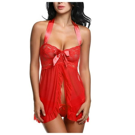 EHTMSAK Mesh Lingerie for Women Nightgown Halter Sexy Lingerie See Through Teddy Chemise Red L
EHTMSAK Mesh Lingerie for Women Nightgown Halter Sexy Lingerie See Through Teddy Chemise Red L