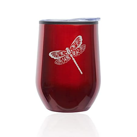 Stemless Wine Tumbler Coffee Travel Mug Glass with Lid Floral Dragonfly (Red)
Stemless Wine Tumbler Coffee Travel Mug Glass with Lid Floral Dragonfly (Red)
