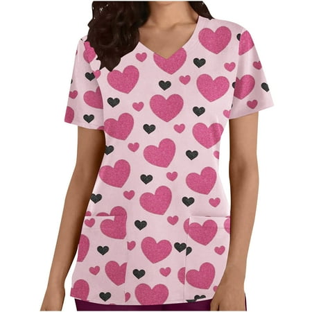 JWZUY Heart Printed Scrub Top Women Nurse Uniform V Neck Working Uniform Funny Shirt Holiday with Pockets Workwear Summer Short Sleeve Blouses Pullover T-Shirts Tshirts Tee Shirt (Black S)
JWZUY Heart Printed Scrub Top Women Nurse Uniform V Neck Working Uniform Funny Shirt Holiday with Pockets Workwear Summer Short Sleeve Blouses Pullover T-Shirts Tshirts Tee Shirt (Black S)