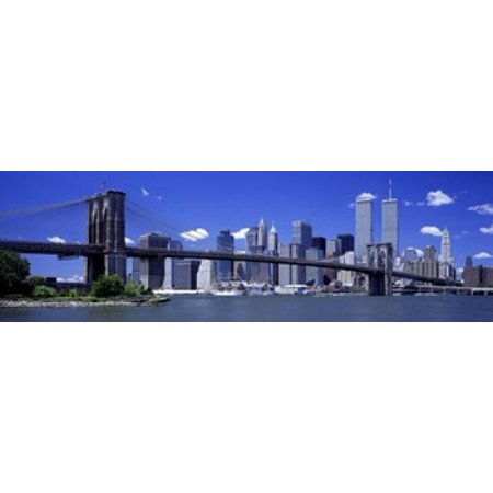 Brooklyn Bridge Skyline New York City NY USA Stretched Canvas - Panoramic Images (38 x 12)
