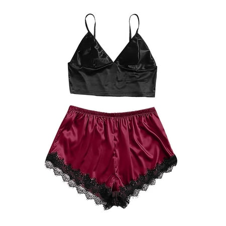 Qcmgmg Women Sleepwear Eyelash Pj Sets Loungewear Two-piece Pajamas Set Bra Shorts Set Lace Floral Pjs XL
Qcmgmg Women Sleepwear Eyelash Pj Sets Loungewear Two-piece Pajamas Set Bra Shorts Set Lace Floral Pjs XL