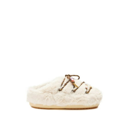 Moon Boot Faux Fur Mules With Beads Women