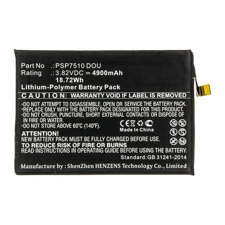 Batteries N Accessories BNA-WB-P14848 Cell Phone Battery - Li-Pol 3.82V 4900mAh Ultra High Capacity - Replacement for Prestigio PSP7510 DOU Battery
Batteries N Accessories BNA-WB-P14848 Cell Phone Battery - Li-Pol 3.82V 4900mAh Ultra High Capacity - Replacement for Prestigio PSP7510 DOU Battery