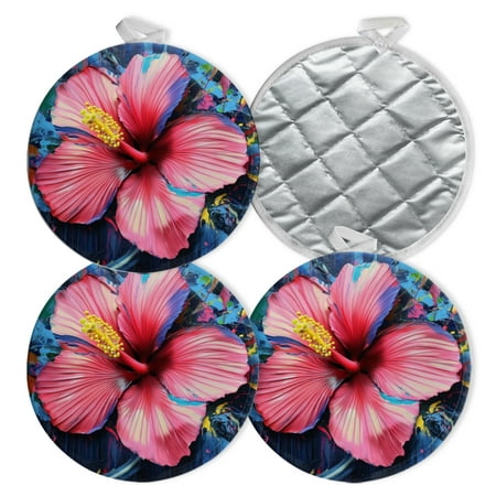 4 PCS Pot Holders for Kitchen Potholders Sets with Hook for Oven Cooking Baking Hibiscus With Yellow Stamen
4 PCS Pot Holders for Kitchen Potholders Sets with Hook for Oven Cooking Baking Hibiscus With Yellow Stamen