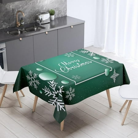 Xmarks Christmas Tablecloth Snowflake Printed Square Table Cover Perfect for Holiday Buffet Banquet or Picnic Tables