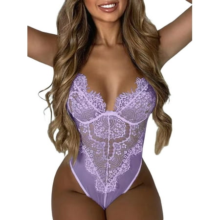 Meihuida Women Lingerie Lace Hollow Out Bodysuit Adjustable Straps V-Neck Floral Lace Babydoll Nightwear
Meihuida Women Lingerie Lace Hollow Out Bodysuit Adjustable Straps V-Neck Floral Lace Babydoll Nightwear