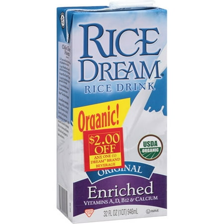 Rice Dream Original Enriched Rice Drink, 32 fl oz, (Pack of 12)