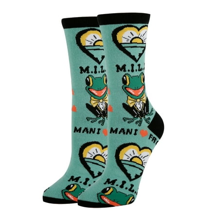 OoohYeah Women s Funny Crew Socks Crazy Colorful Novelty Dress Socks M.I.L.F