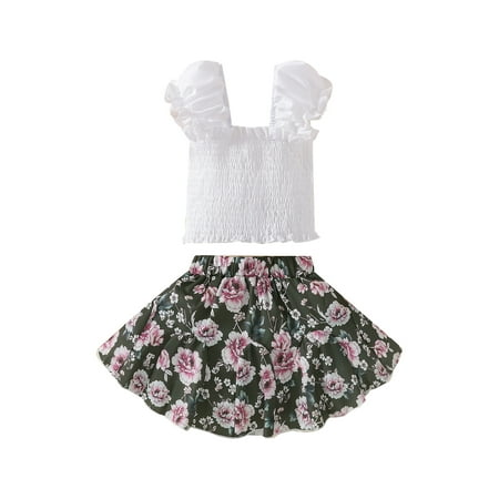 ZIYIXIN 2pcs Summer Kids Girls Lovely Holiday Clothes Ruffles Puff Sleeve Solid T Shirts+Floral A-Line Skirts Sets White 3-4 Years
ZIYIXIN 2pcs Summer Kids Girls Lovely Holiday Clothes Ruffles Puff Sleeve Solid T Shirts+Floral A-Line Skirts Sets White 3-4 Years