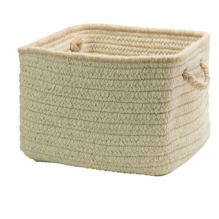 Colonial Mills 14 Canvas Beige Farmhouse-Style Square Braided Storage Basket