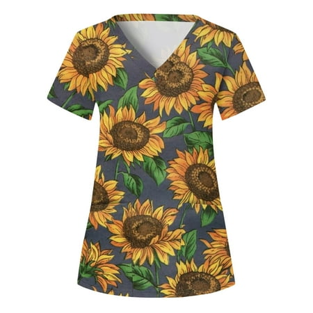 Women Scrubs Top Working Uniform Nurses Clothing Short Sleeve V-Neck Top Printed T-Shirt Casual Workwear Top
Women Scrubs Top Working Uniform Nurses Clothing Short Sleeve V-Neck Top Printed T-Shirt Casual Workwear Top