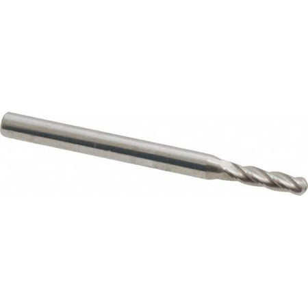 Hertel 3/32 Diam 3/8 LOC 4 Flute Solid Carbide Ball End Mill Uncoated Single End 1-1/2 OAL 1/8 Shank Diam
Hertel 3/32 Diam 3/8 LOC 4 Flute Solid Carbide Ball End Mill Uncoated Single End 1-1/2 OAL 1/8 Shank Diam