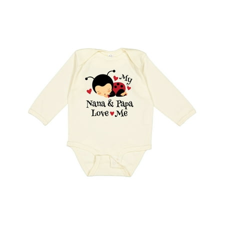 Inktastic Nana and Papa Love Me Baby Outfit Gift Baby Boy or Baby Girl Long Sleeve Bodysuit