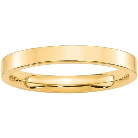 Primal Gold 10 Karat Yellow Gold 3mm Standard Flat Comfort Fit Band Size 11