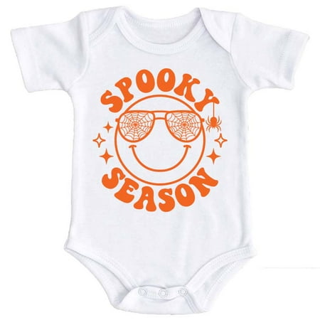 Spooky Season Smiley Face Halloween Shirts and Bodysuits for Infant Baby and Toddler Youth Girls Orange on White Bodysuit 18 Months
Spooky Season Smiley Face Halloween Shirts and Bodysuits for Infant Baby and Toddler Youth Girls Orange on White Bodysuit 18 Months