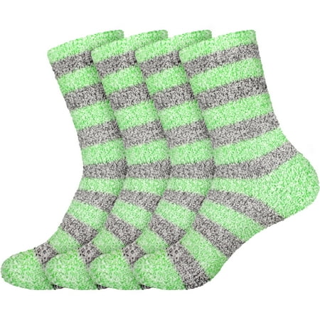 BambooMN Women s Soft Fuzzy Warm Cozy Comfy Fuzzy Plush Cute Striped Slipper Socks - Green Grey - 4 Pairs
BambooMN Women s Soft Fuzzy Warm Cozy Comfy Fuzzy Plush Cute Striped Slipper Socks - Green Grey - 4 Pairs