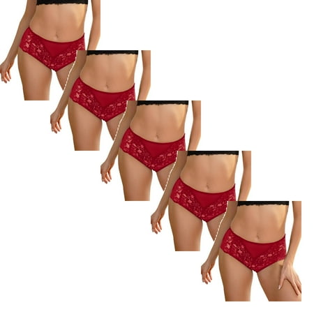 Womens Underwear Brief Mesh Bow Embroidered Lace Transparent String Back Bandage Hollow Out String Panties5PC
Womens Underwear Brief Mesh Bow Embroidered Lace Transparent String Back Bandage Hollow Out String Panties5PC