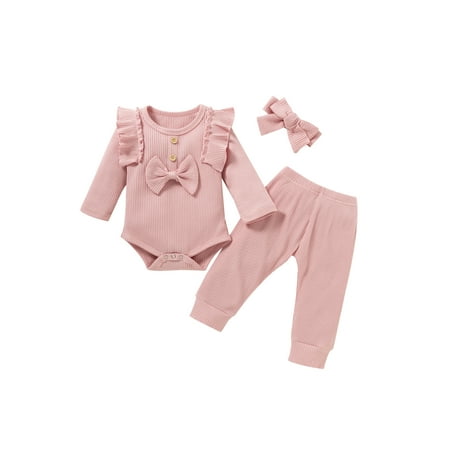 BrilliantMe Newborn Baby Boys Girls Clothes Sets 3pcs Solid Bowknot Long Sleeve Romper Tops Pants Headband Pink 18-24 Months
BrilliantMe Newborn Baby Boys Girls Clothes Sets 3pcs Solid Bowknot Long Sleeve Romper Tops Pants Headband Pink 18-24 Months
