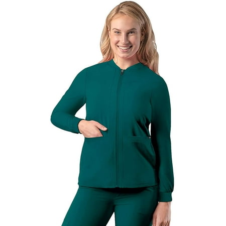 Adar Addition Scrubs For Women - Zippered Bomber Scrub Jacket