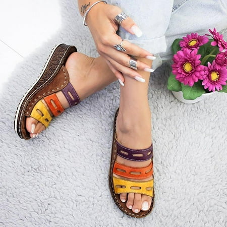 Tangnade Womens Slippers Ladies Fashion Mixed Color Slip On Wedges Sandals Casual Slipper Shoes
Tangnade Womens Slippers Ladies Fashion Mixed Color Slip On Wedges Sandals Casual Slipper Shoes