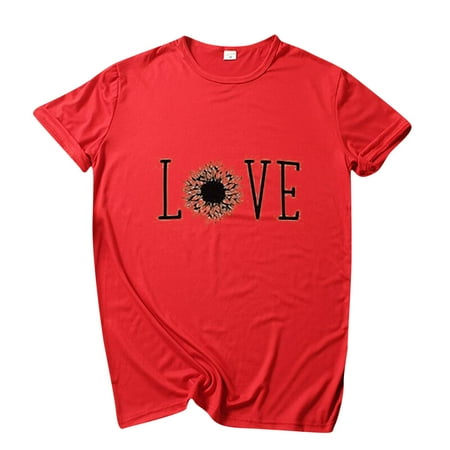 LWZWM Valentine s Day Top for Women Round Neck Short Sleeve Love Sunflower Red XXXL
LWZWM Valentine s Day Top for Women Round Neck Short Sleeve Love Sunflower Red XXXL