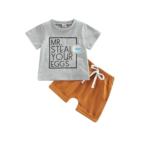 Genuiskids 2Pcs Newborn Infant Baby Boys Easter Outfit 0-3T Toddler Summer Clothes Eggs Letter Print Crew Neck Short Sleeve T-Shirts Tops Solid Color Shorts Suit
Genuiskids 2Pcs Newborn Infant Baby Boys Easter Outfit 0-3T Toddler Summer Clothes Eggs Letter Print Crew Neck Short Sleeve T-Shirts Tops Solid Color Shorts Suit