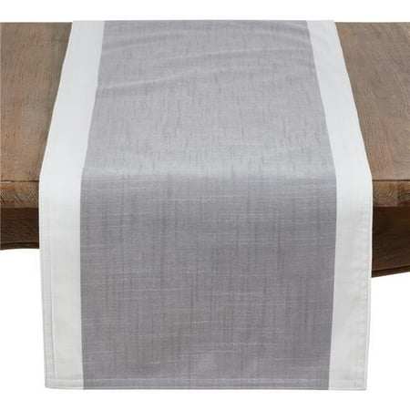 16 x 54 in. Banded Border Oblong Table Runner Gray