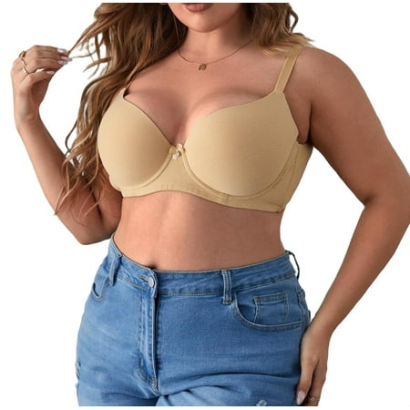 Plain A Piece Plus Size Bras & Bralettes Women s Apricot