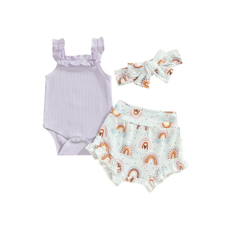 jaweiwi Baby Toddler Girls Shorts Clothes Set 0 3M 6M 12M 18M Sleeveless Romper with Rainbow Print Shorts and Hairband Summer Outfit
jaweiwi Baby Toddler Girls Shorts Clothes Set 0 3M 6M 12M 18M Sleeveless Romper with Rainbow Print Shorts and Hairband Summer Outfit