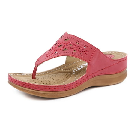 ERTUTUYI Women Summers Vintage Crystal Hollow Out Slip On Wedge Flip Flops Slippers Shoes Red 42
ERTUTUYI Women Summers Vintage Crystal Hollow Out Slip On Wedge Flip Flops Slippers Shoes Red 42